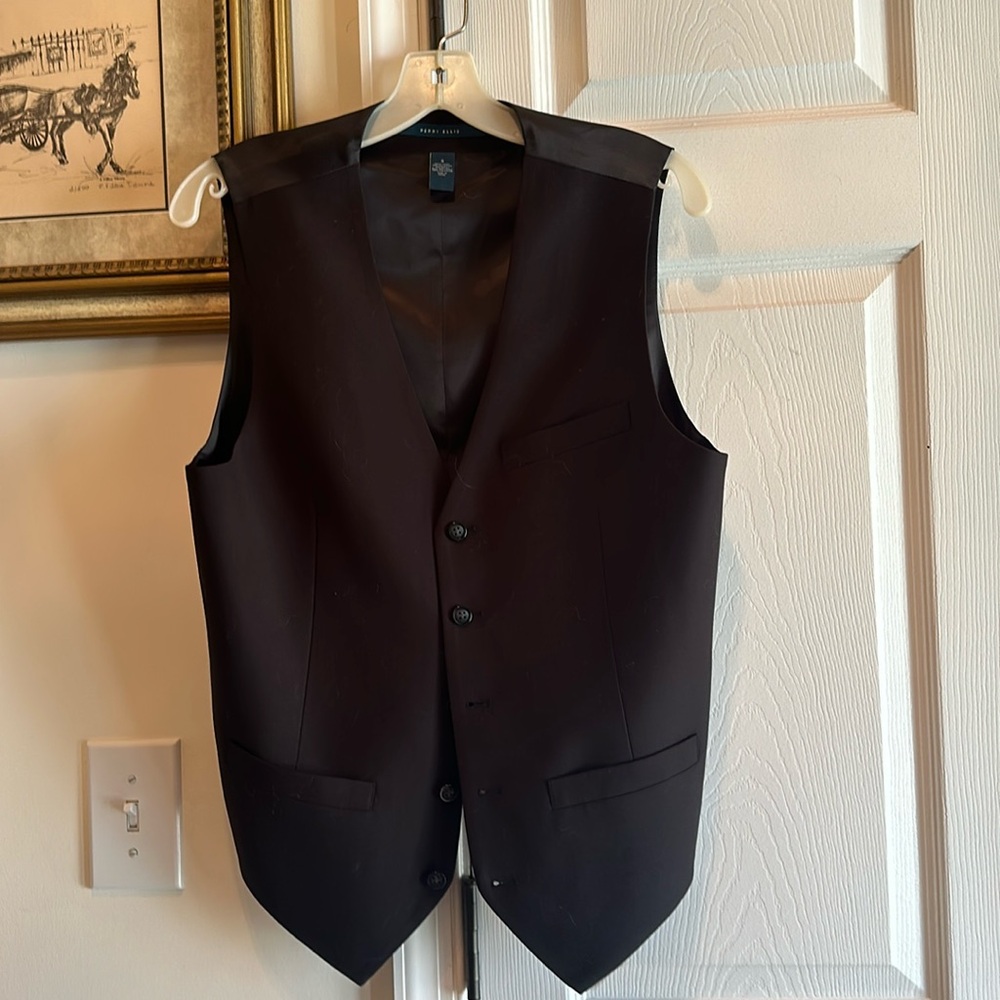 Men’s Black Perry Ellis Suit Vest Size Small